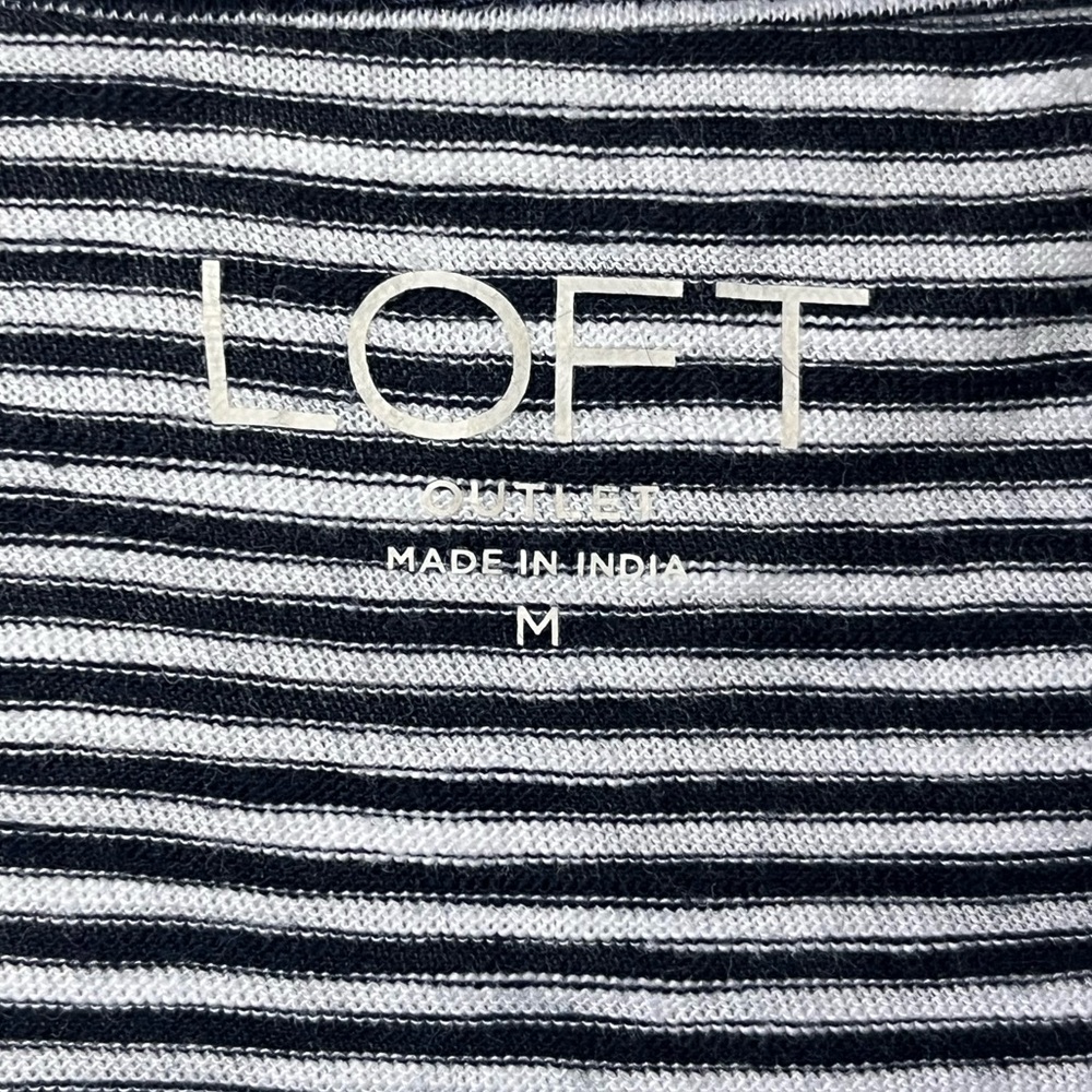LOFT striped lace trim top, size M - Picture 5 of 5